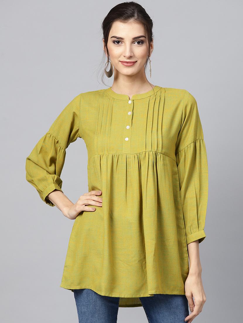 solid a-line kurti - 16305733 - Zoom Image - 1