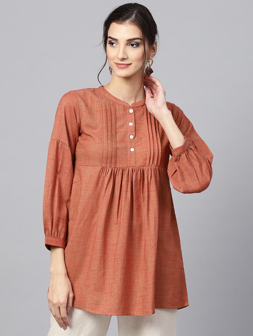 Solid a-line kurti - 16305734 - Zoom Image - 1