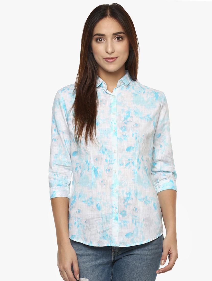 curved hem floral shirt - 16306695 - Zoom Image - 1