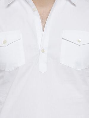 white solid pathani kurta - 16307913 - Standard Image - 4