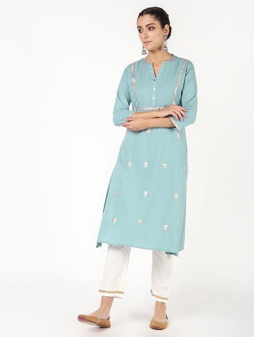 gota work kurta palazzo set - 16308015 - Standard Image - 1