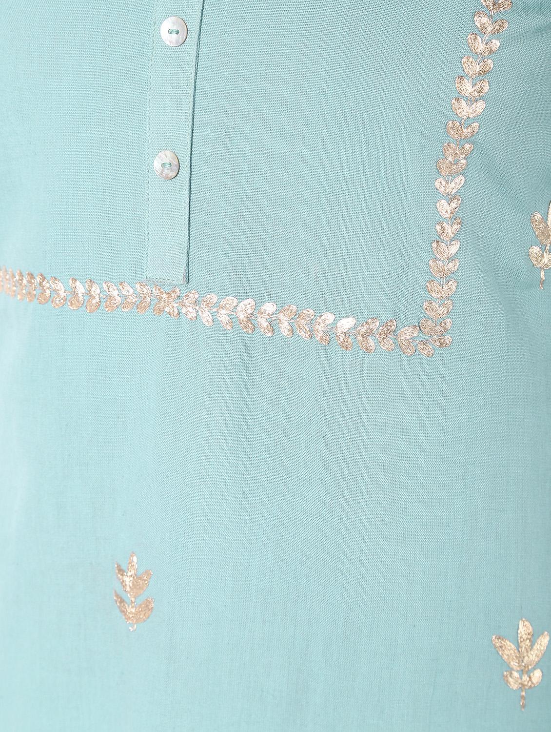 gota work kurta palazzo set - 16308015 - Zoom Image - 5