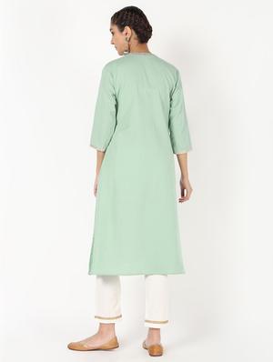 gota work kurta palazzo set - 16308016 - Standard Image - 4