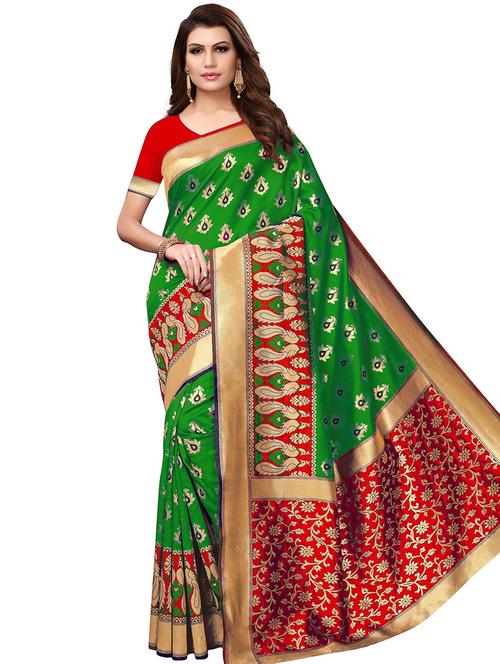 conversational zari motif banarasi saree with blouse - 16308655 - Standard Image - 1