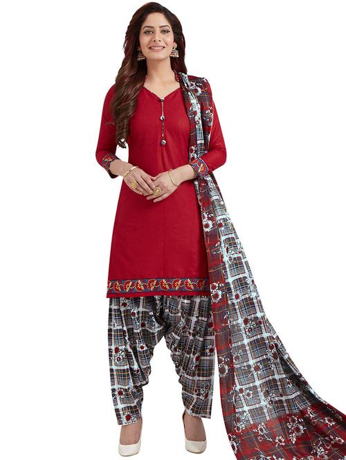 printed unstitched patiyala suit - 16308766 - Standard Image - 1