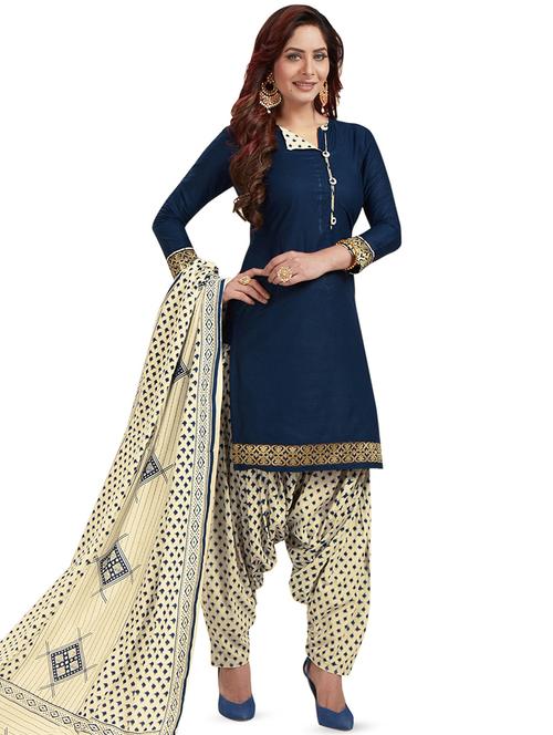 printed unstitched patiyala suit - 16308768 - Standard Image - 1