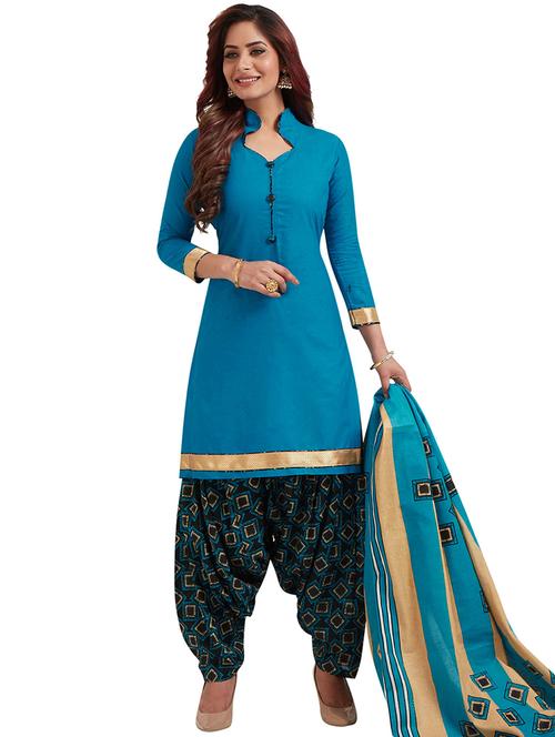 printed unstitched patiyala suit - 16308773 - Standard Image - 1