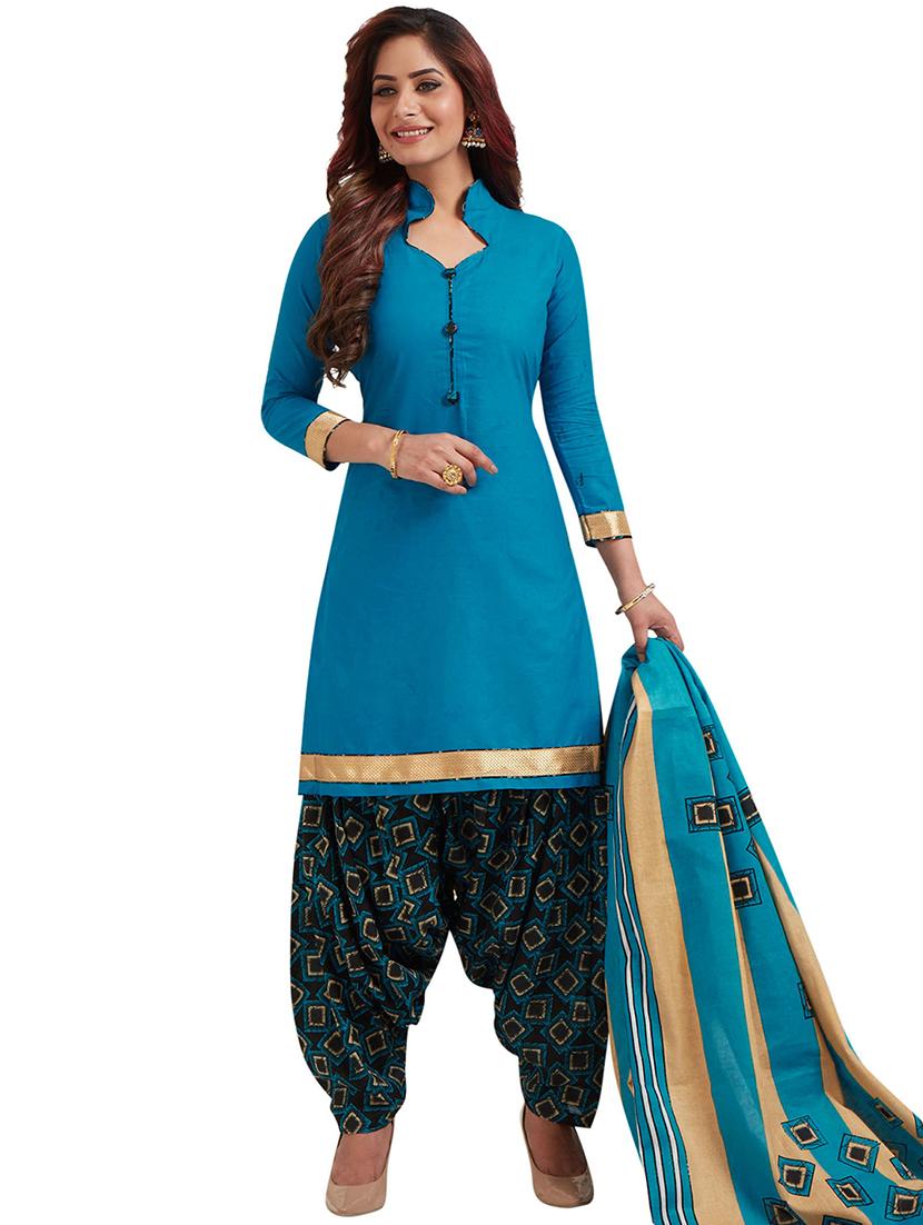 printed unstitched patiyala suit - 16308773 - Zoom Image - 1