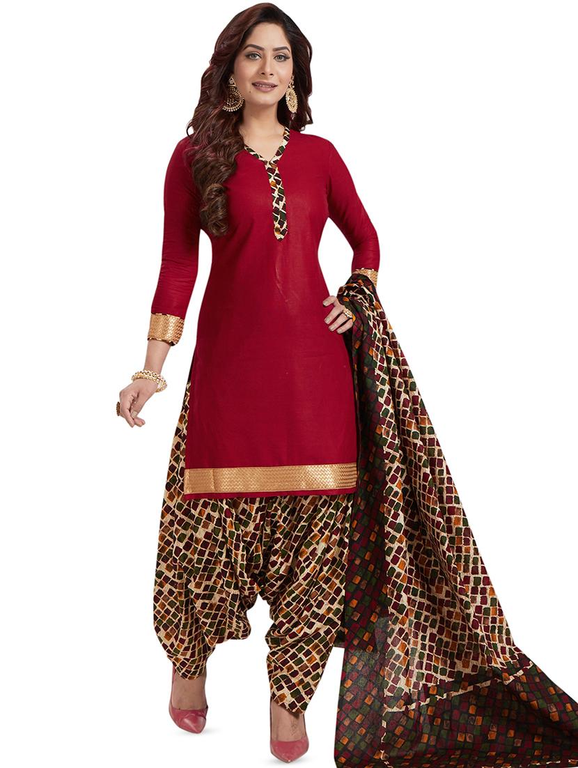 printed unstitched patiyala suit - 16308776 - Zoom Image - 1