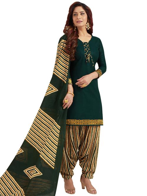 printed unstitched patiyala suit - 16308780 - Standard Image - 1
