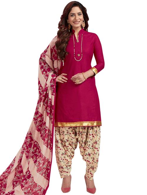 printed unstitched patiyala suit - 16308781 - Standard Image - 1