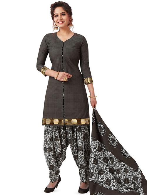 printed unstitched patiyala suit - 16308783 - Standard Image - 1