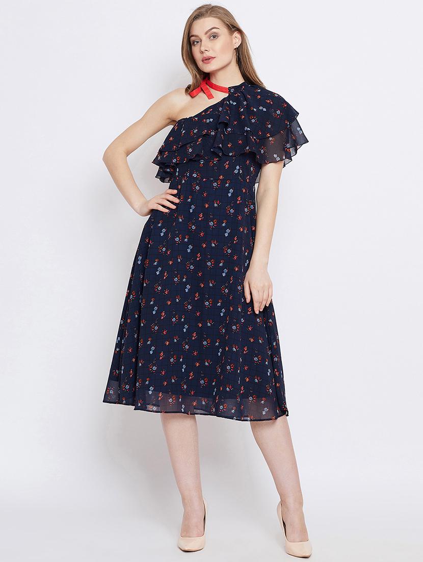 tie knot ruffled a-line dress - 16308839 - Zoom Image - 1