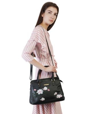 black leatherette (pu) regular handbag - 16309188 - Standard Image - 5