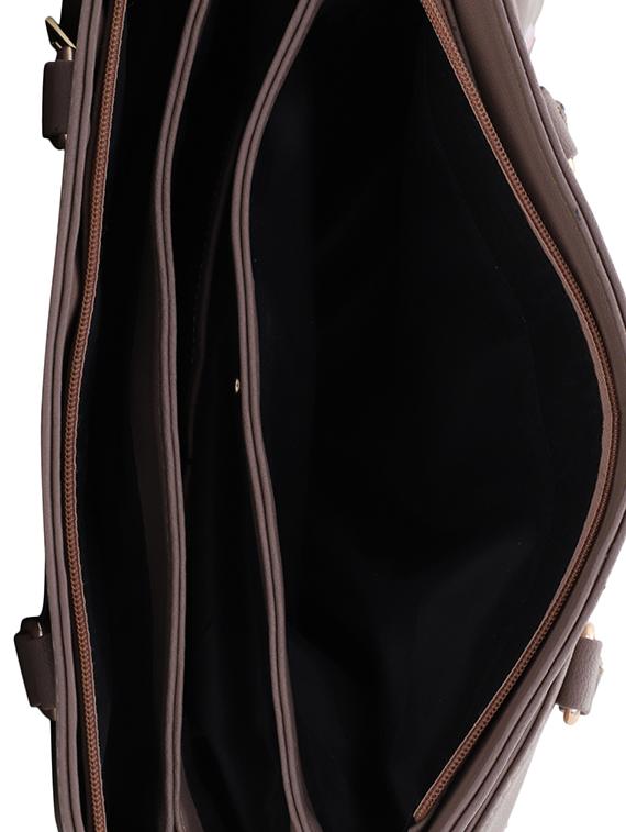 brown leatherette (pu) regular handbag - 16309191 - Zoom Image - 3