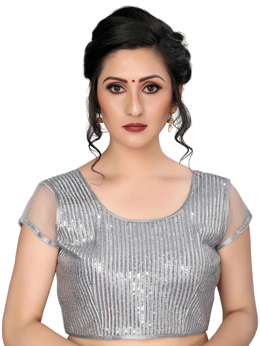sequined net sleeved blouse - 16309683 - Zoom Image - 1
