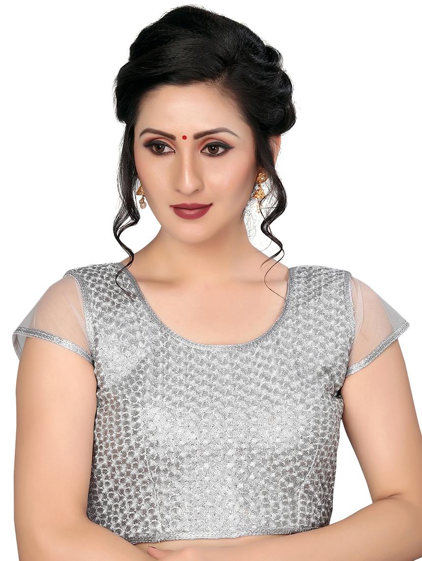 embroidered net sleeved blouse - 16309686 - Zoom Image - 1