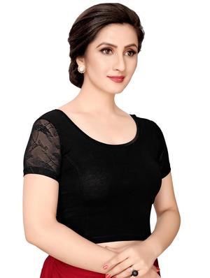 net sleeves solid blouse - 16310181 - Standard Image - 2