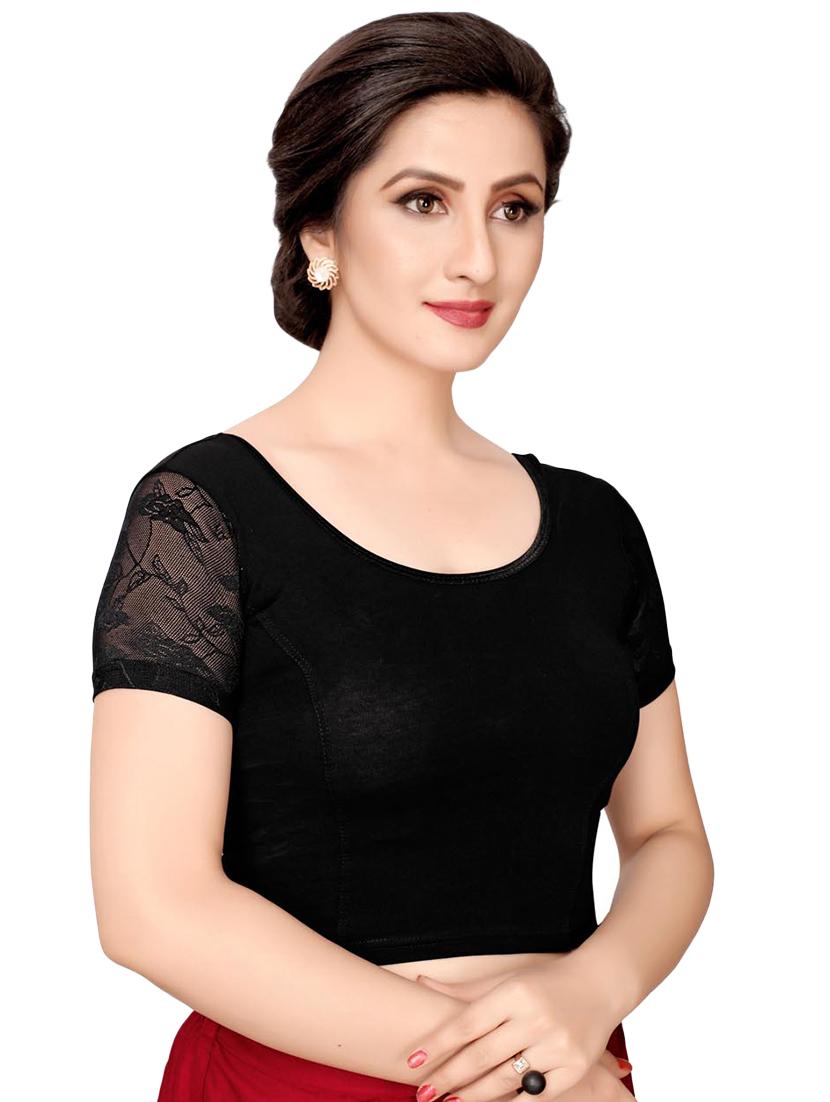 net sleeves solid blouse - 16310181 - Zoom Image - 2