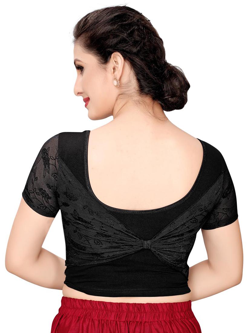 net sleeves solid blouse - 16310181 - Zoom Image - 3