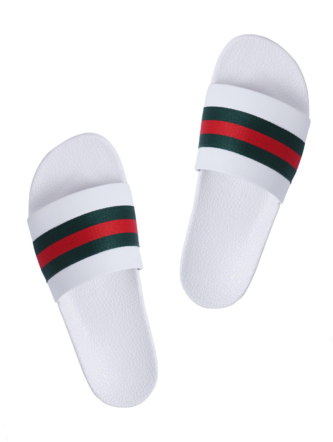 white rubber slip on flip flops - 16310332 - Zoom Image - 1