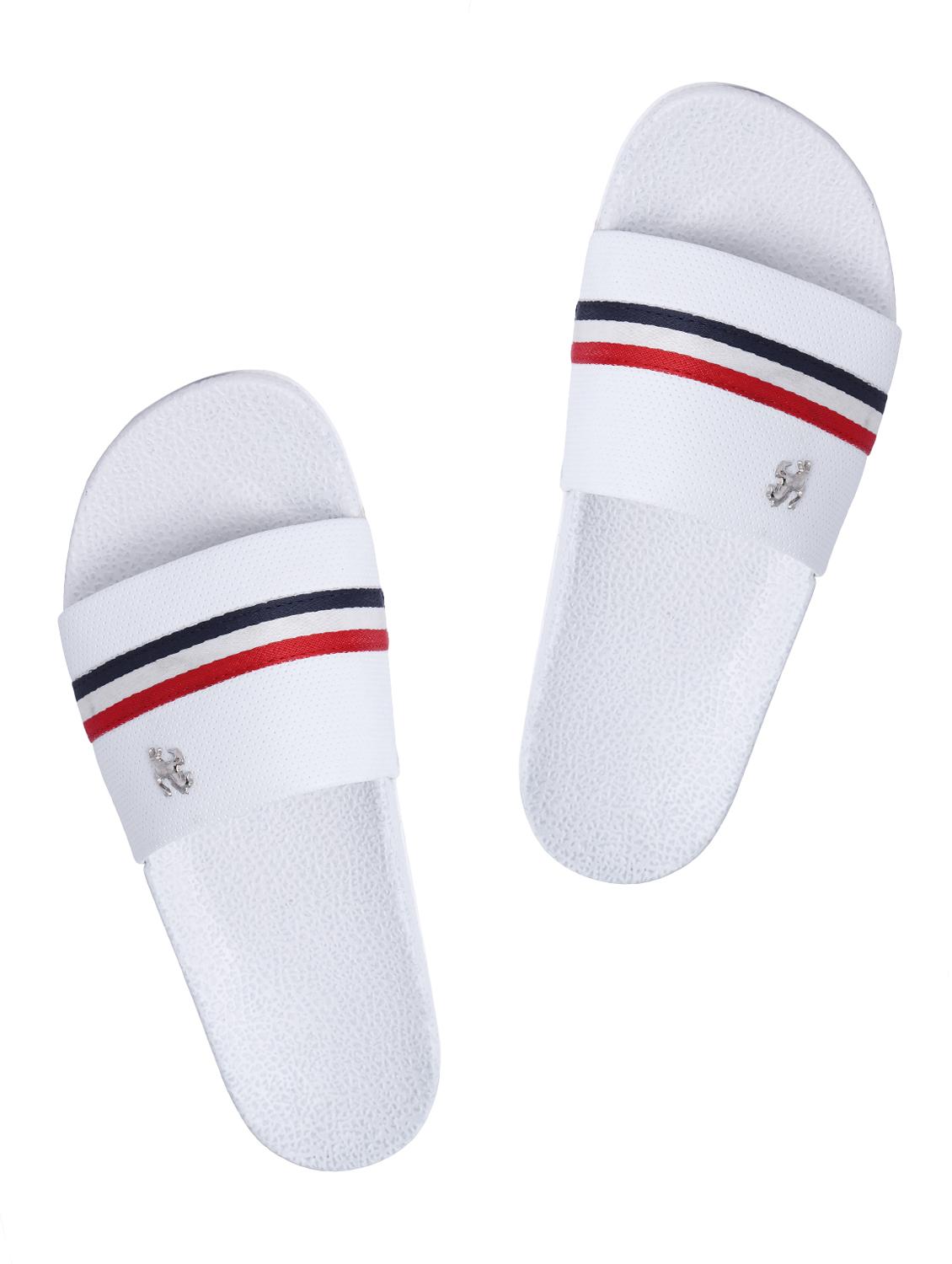 white leatherette slip on flip flops - 16310339 - Zoom Image - 1