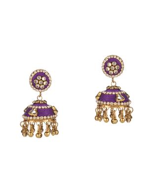 purple brass jhumka earring - 16310552 - Standard Image - 2