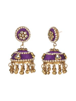 purple brass jhumka earring - 16310552 - Standard Image - 3