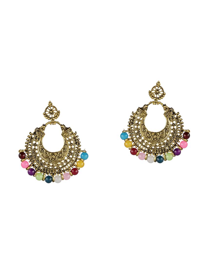 multi colored brass drop earring - 16310557 - Zoom Image - 1