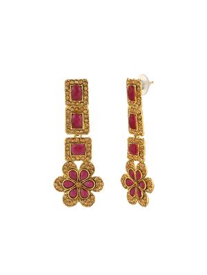 red brass drop earring - 16310568 - Standard Image - 2