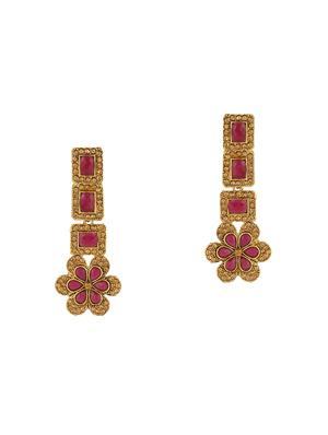 red brass drop earring - 16310568 - Standard Image - 3