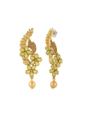 gold brass drop earring - 16310596 - Standard Image - 2