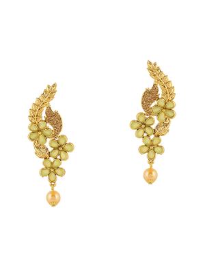 gold brass drop earring - 16310596 - Standard Image - 3