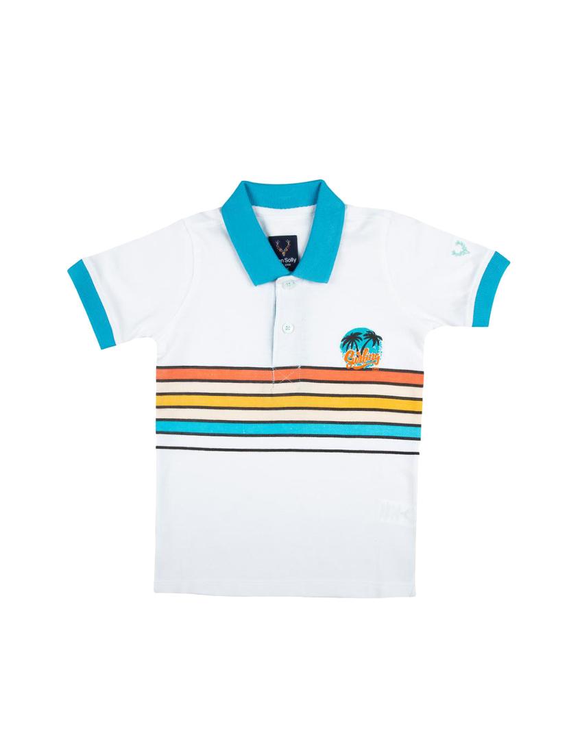 striped polo neck t-shirt - 16310980 - Zoom Image - 1