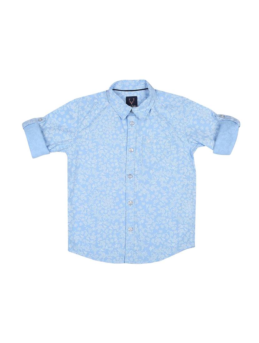 roll up sleeved floral shirt - 16311040 - Zoom Image - 1