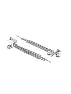 silver metal drop earring - 16311572 - Standard Image - 2
