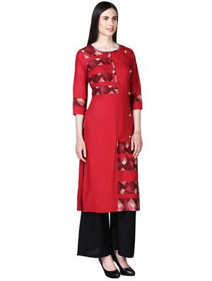 printed straight kurta - 16312096 - Standard Image - 2