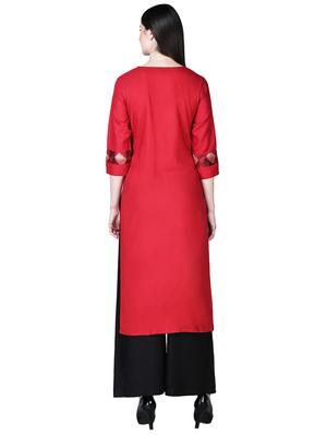 printed straight kurta - 16312096 - Standard Image - 3