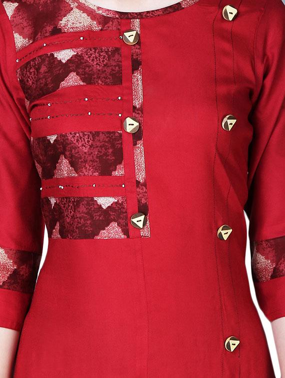 printed straight kurta - 16312096 - Zoom Image - 4