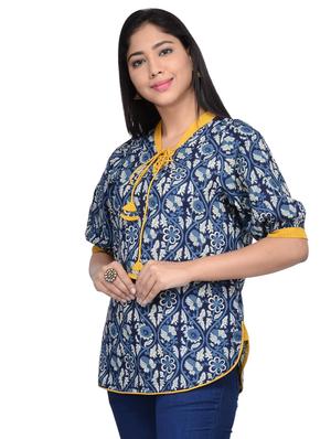 tassel tie-up curved hem tunic - 16312109 - Standard Image - 2