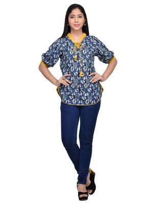 tassel tie-up curved hem tunic - 16312109 - Standard Image - 4
