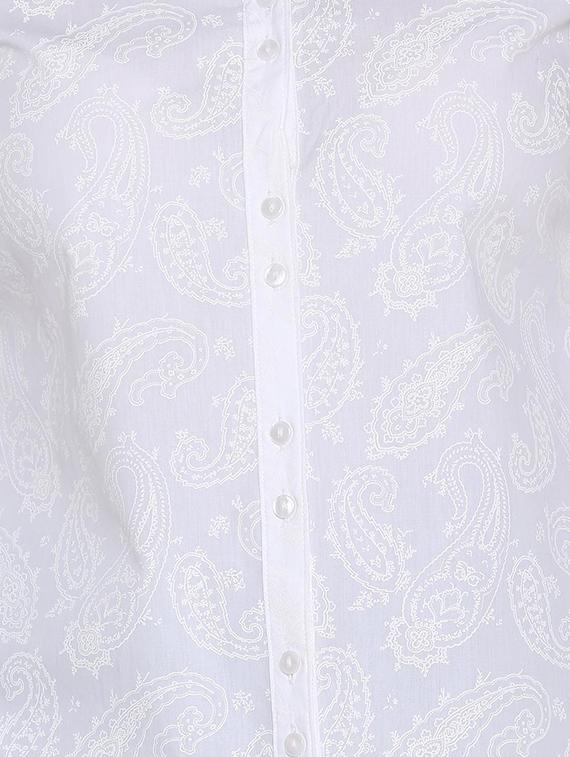 mandarin neck paisley shirt - 16312217 - Zoom Image - 4