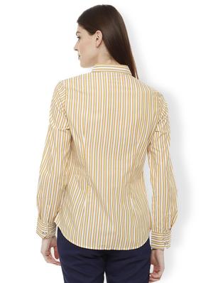 curved hem stripped shirt - 16312228 - Standard Image - 2
