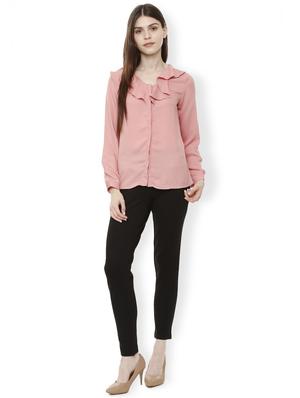 concealed placket ruffle detail top - 16312244 - Standard Image - 3