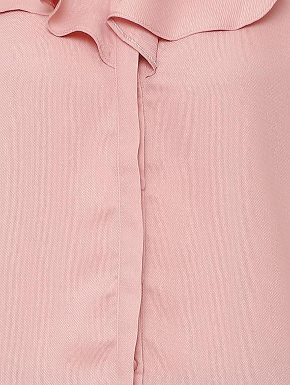 concealed placket ruffle detail top - 16312244 - Zoom Image - 4