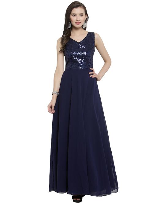 sequin detail flared gown - 16312373 - Very Small Image - 1