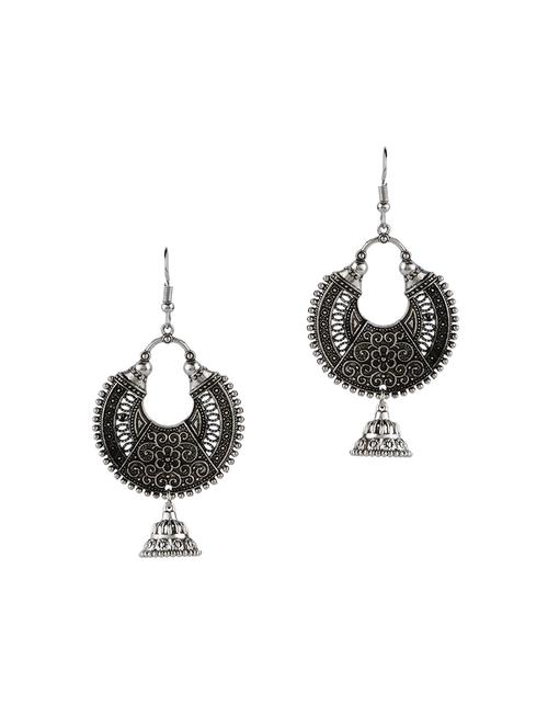 silver metal drop earring - 16312397 - Standard Image - 1