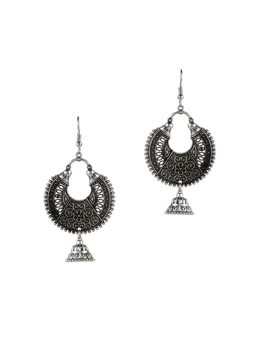 silver metal drop earring - 16312397 - Zoom Image - 1