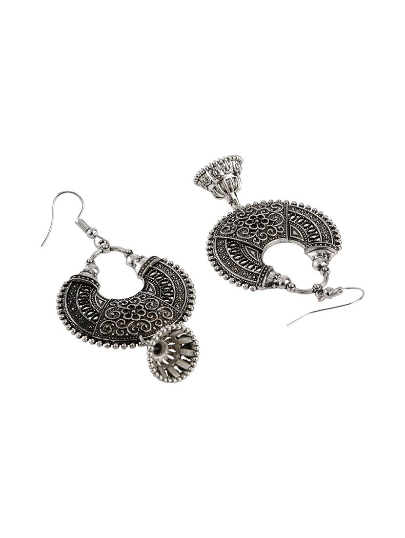 silver metal drop earring - 16312397 - Zoom Image - 2