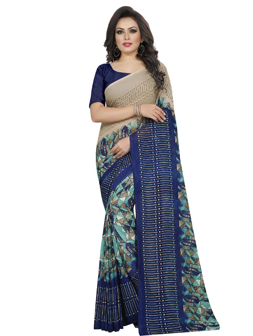 geometrical printed saree with blouse - 16312484 - Zoom Image - 1